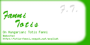 fanni totis business card